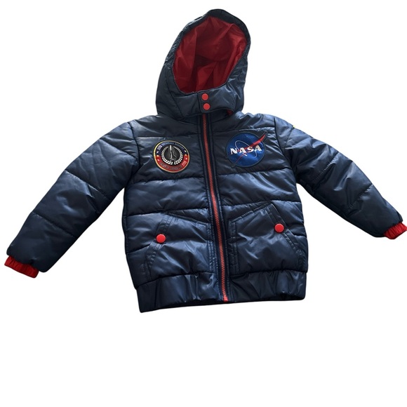 Nasa | Jackets & Coats | Nasa Kids Puffer Jacket In Navy And Red | Poshmark